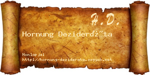 Hornung Dezideráta névjegykártya